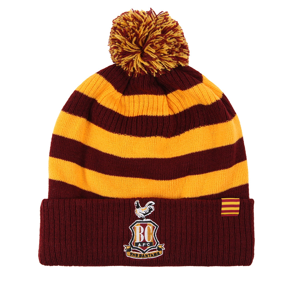 Jnr BCAFC 23/24 Hoop Bobble Hat Claret|Amber – Bradford City AFC